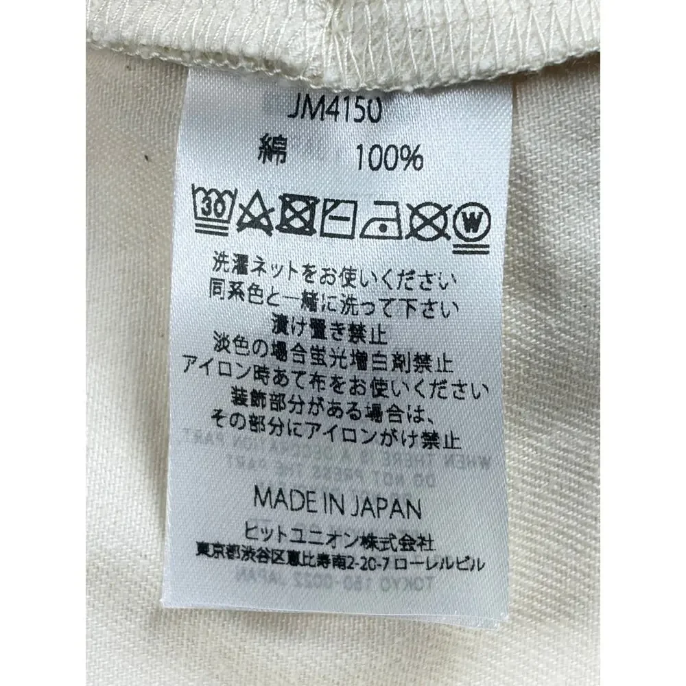 Jackman Back Nep Umps Pants JM4150 Kinari Cream Cotton Japan Sz L Elastic Waist